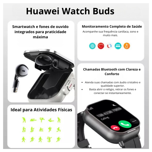 smartwatch-Relógio Digital Com Fones Embutido